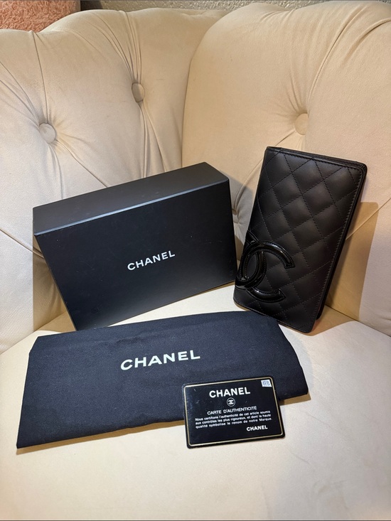 CHANEL Handbags - CHANEL Black Quilted Lambskin Long Wallet with CC Logo